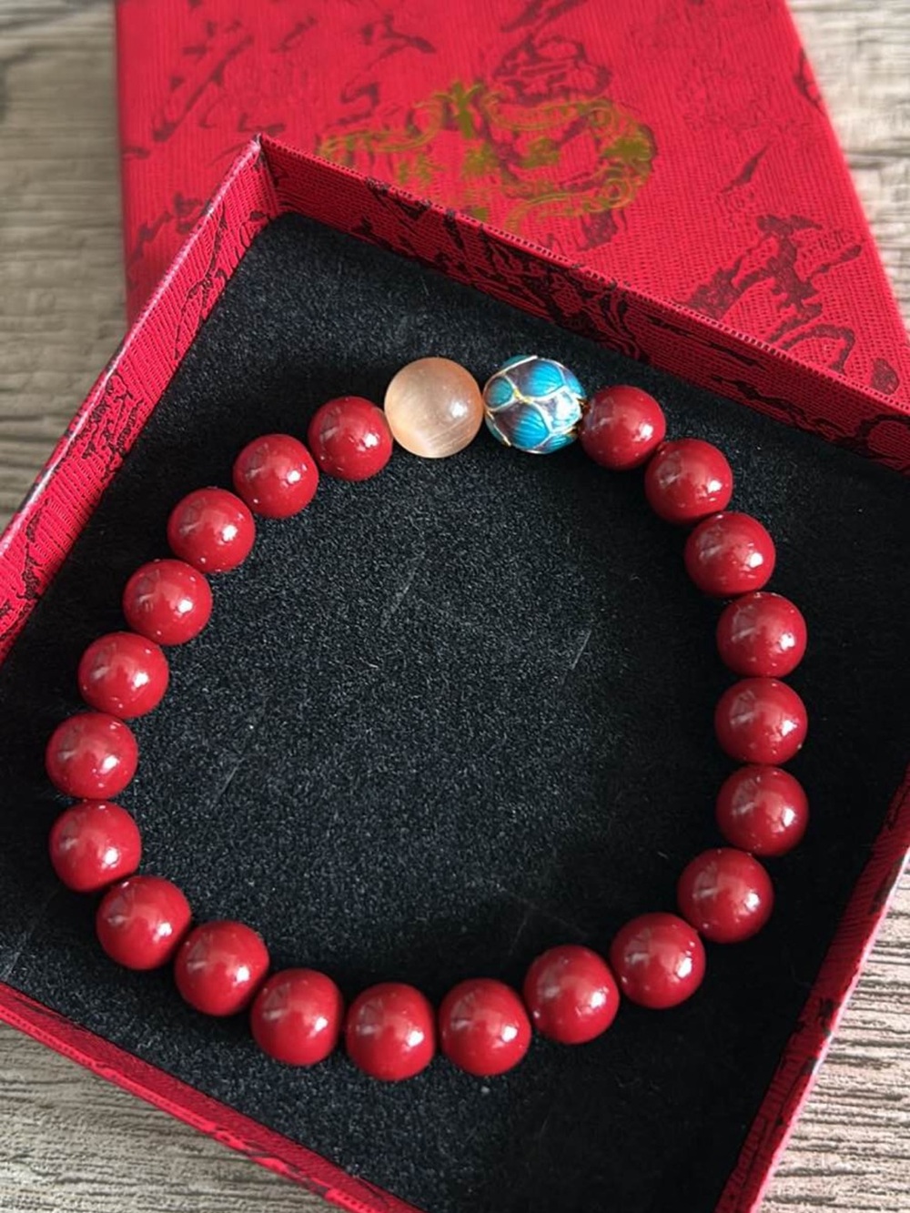 Feng Shui Cinnabar Bracelet for Women – Lotus-Inspired Mystical Oriental Design,